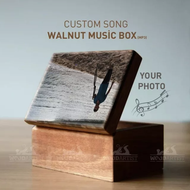 Electronic Music Box Custom Song, Personalized Wooden Music Box, Gift MP3 3