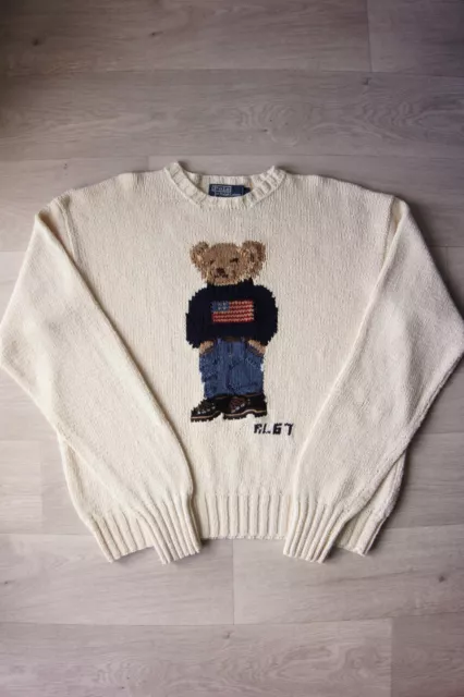 Hand knit Polo Bear Ralph Lauren vintage sweater