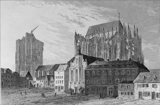 Gravure Originale 19e – La Cathédrale De Strasbourg – Architecture Sur Papier