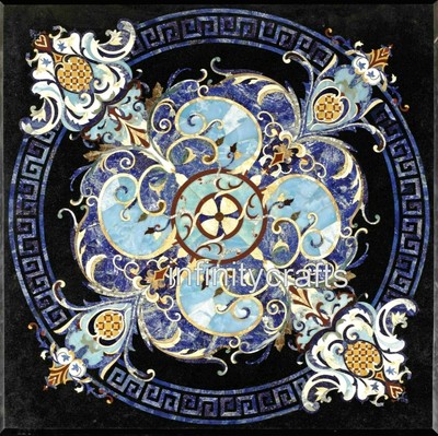 Look Marbre Café Table Haut Mosaïque Art Decent Look Échiquier 76.2cm 
