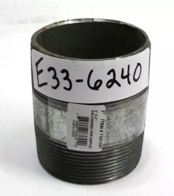 3" x 4" Galvanized Steel Pipe Nipple Schedule 40 Threaded On Both Ends 7301107