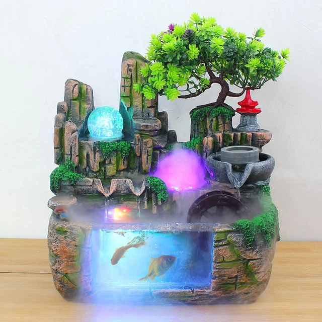 (Atomizing Effect US Plug 110V)Simulation De Fontaine De Bureau Avec Lumière