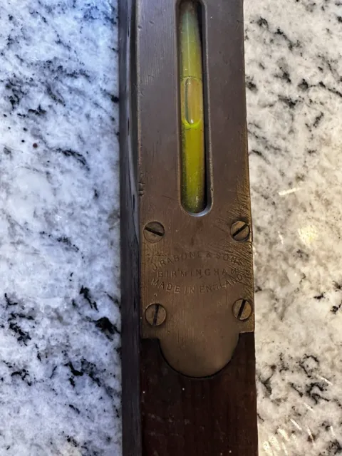 Vintage Wooden Brass Spirit level Builders Woodwork tool old tool collectible