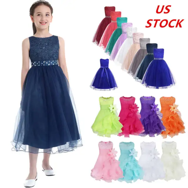 Flower Girls Dress Princess Pageant Wedding Gown Birthday Party Formal Dresses
