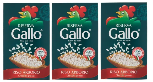 3x Gallo Riso Arborio Riserva,100% Italienischer Reis,Kochzeit 15  Minuten,1Kg