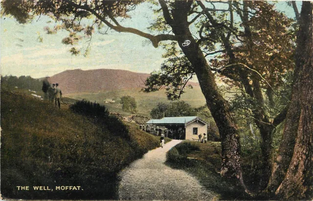 Vintage Postcard The Well Moffat Spa Town in Dumfries and Galloway Scotland
