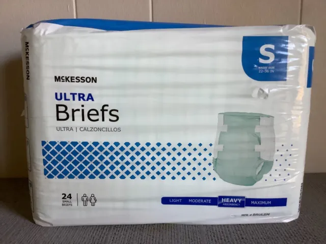 McKesson Ultra Heavy Absorbency Adult Disposable Brief Diapers S Tab Closure 24