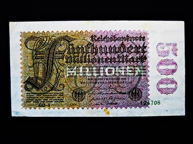 Reichsbanknote  500 Millionen Mark  1923  gute Erhaltung !!