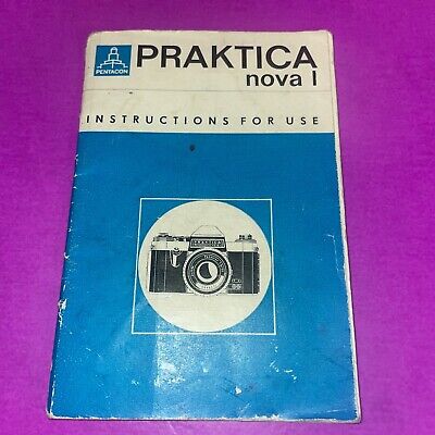 Folleto manual de instrucciones de uso para cámara vintage Pentacon Praktica PL Nova I
