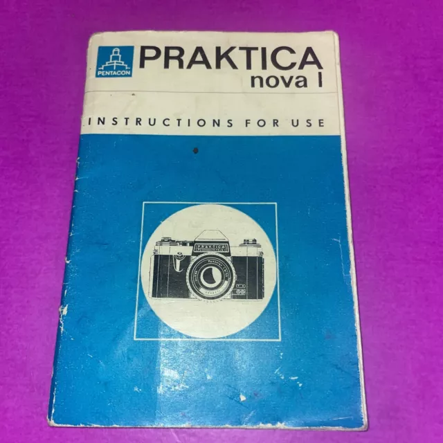 Pentacon Praktica PL Nova I Instruction For Use Camera Manual Booklet Vintage