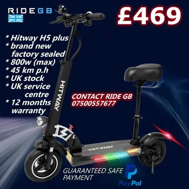 HITWAY Electric Scooter - 800W MAX  power - 28 MPH- 40M RANGE - max load 200kg