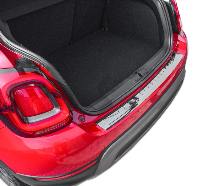 Brushed Stainless Steel Rear Bumper Sill Cover Protector For Fiat 500 2009-2019 – OMAC #2525093T