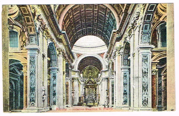 Vintage Postcard Italy 1910 ROMA ROME INTERNO BASILICA DI SAN PIETRO LAZIO