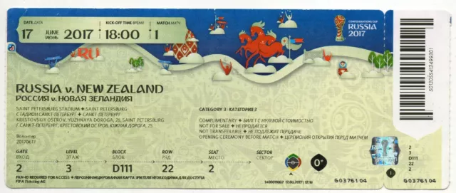 Ticket Confed-Cup 2017 #01 Russland - Neuseeland