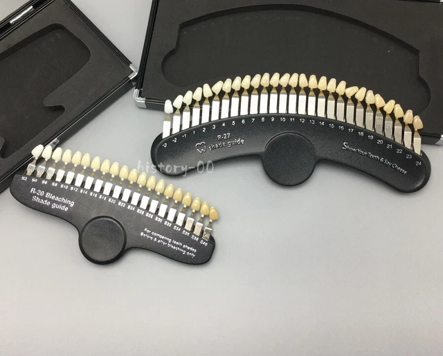 20 27 Color Dental Shade Guide With Mirror For Teeth Whitening Shade Comparison