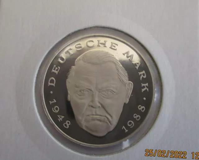 001 Kursmünze 1993 A bis J.. der BRD. 2 DM Ludwig Erhard. Erhaltung. PP.