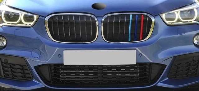 KUNIO Front Kühlergrill Zierleisten Für BMW X1 F48 F49 - 3-teiliges Set In Rot, Hellblau, Dunkelblau