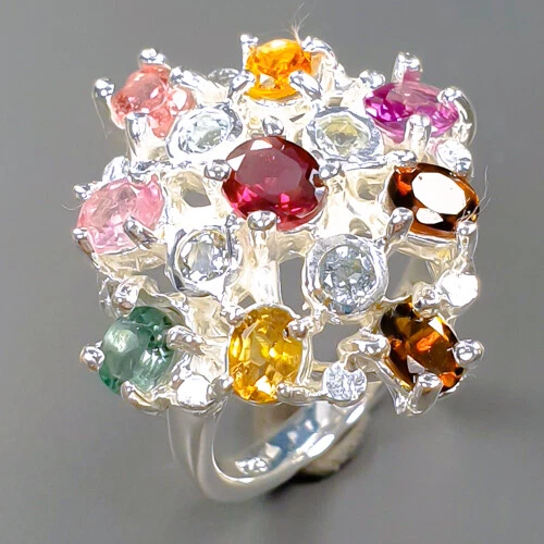 Natural  Not Enhanced Rhodolite Ring 925 Sterling Silver Size 5.75 /R312030