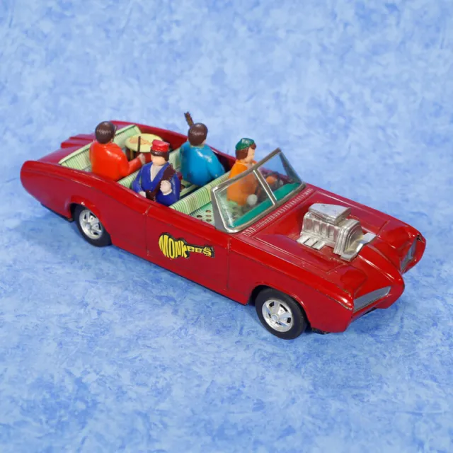 1967 The Monkees MONKEEMOBILE GTO Large Tin Toy WORKS Rare!