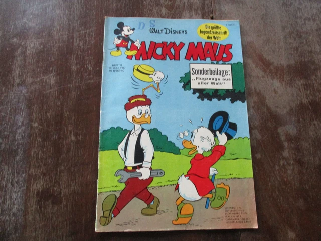 Micky Maus Heft 23/1967, mit Sammelgutschein und Fußball-Sammelbildern ...