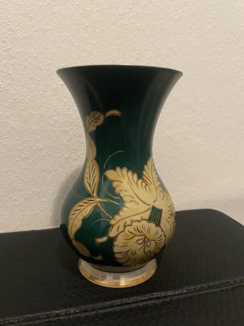 Schaubach Kunst Vintage Elegante Blumen Keramik Vase