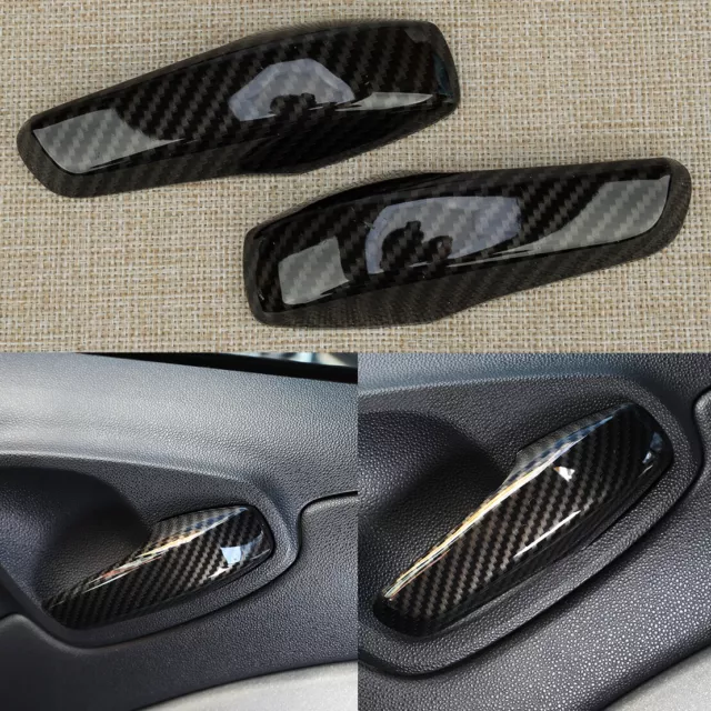 Carbon Fiber ABS Interior Door Handle Cover Trim Fit For Smart Fortwo 451 10-14