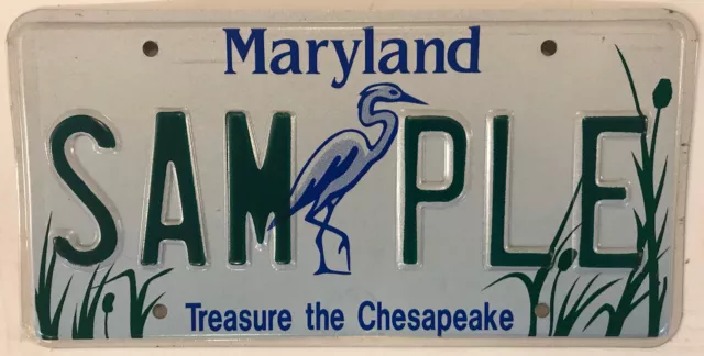 CHESAPEAKE BAY license plate Crab Heron bird Wildlife C&O Canal Park SAM PLE MD