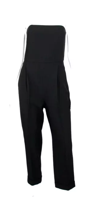 MICHAEL KORS COLLECTION Black Crepe Cropped Leg Strapless Jumpsuit 6