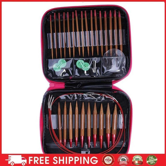 13 Size Changeable Aluminium Circular Knitting Needle Ring Set Crochet Yarn
