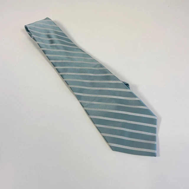 Bugatti Mens 100% Silk Striped Pointed Neck Tie Blue Classic Adjustable Formal