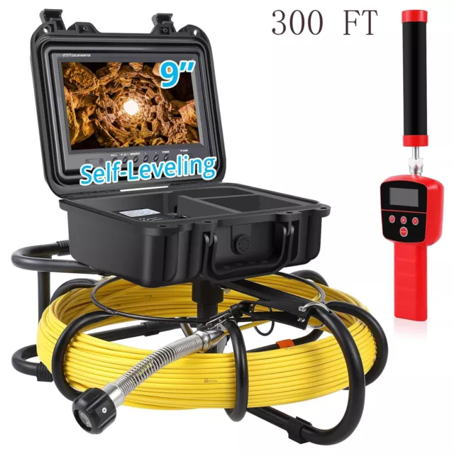 9 inch Sewer Inspection Video Endoscope Pipeline Camera With 512HZ Locator 300ft