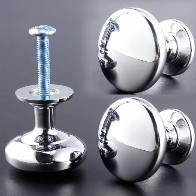 8/16/30 Pcs Chrome Stainless Door Knobs Handles Cupboard Drawer Cabinet Kitchen