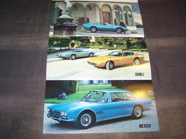 TOPRARITÄT Herrlicher Prospekt Maserati Indy Ghibli Mexico von 1969 !!! 2