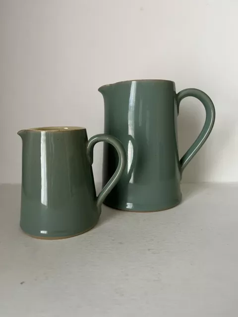 2 Denby Manor Green  Jugs / Pitcher, 1.5 pint and  0.5 pint