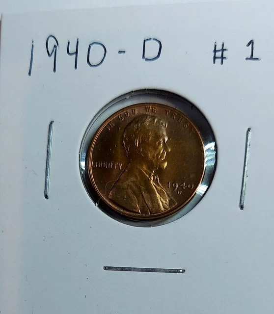 1940-D Wheat Cent Penny Choice GEM BU RED UNCIRCULATED FREE SHIPPING #1