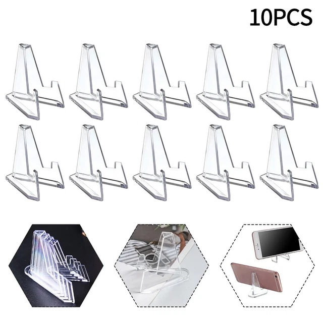 10x Acryl Gedenkmünzen Displayständer Transparenter Dreieckiger Bilderständer