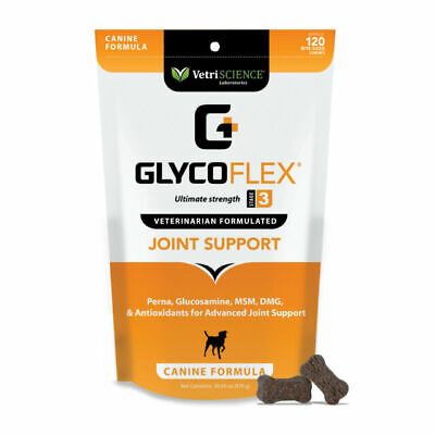 VETRISCIENCE Laboratories - Glycoflex 3 Hip & Joint Support for Dogs 120 chews.
