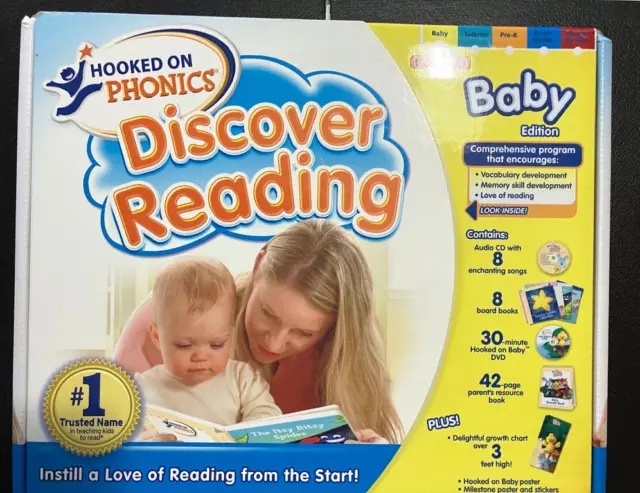 NEW Hooked on Phonics DISCOVER READING Baby Edition 3-18 Months *Never Used!