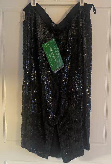 Jean For Joseph Le Bon Silk Sequin Black  Skirt Womens Size Small NWT