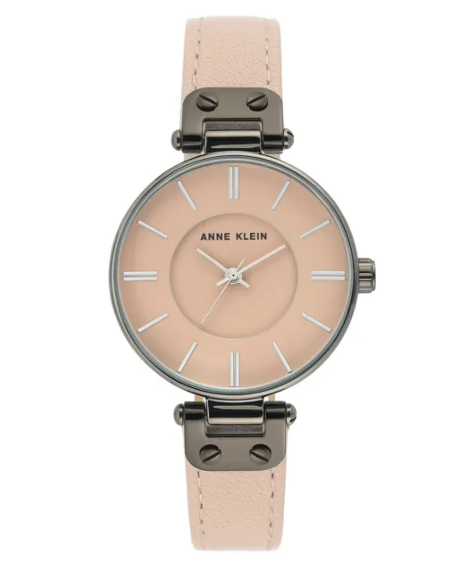 Anne Klein Womens Leather Strap Watch, Blush, 34mm
