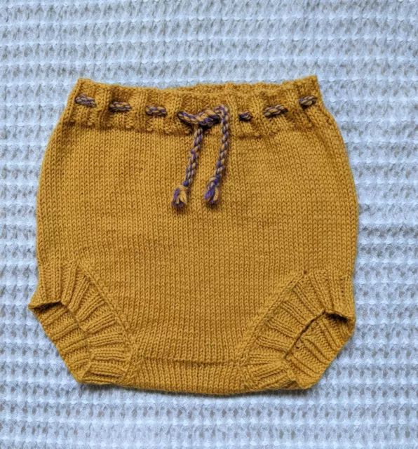 new alpaca/wool nappy cover soaker mustard unisex approx 2-4 years