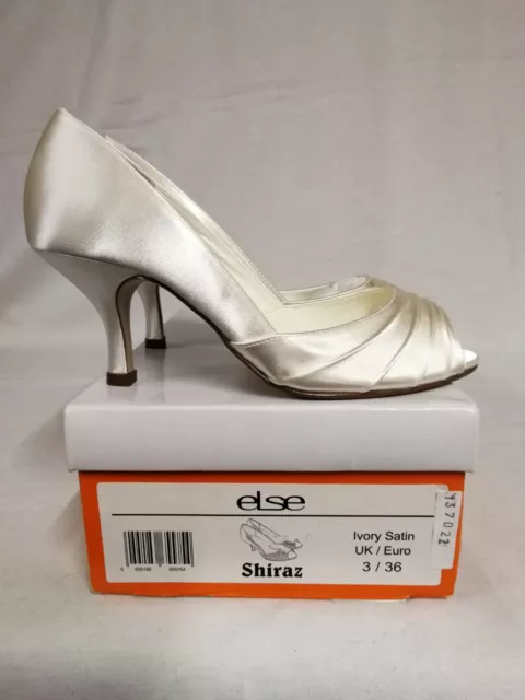Else by Rainbows - Scarpe da sposa in raso avorio, tacco 2,5" taglia UK 3 EU 36.