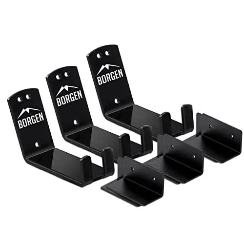 Bike Wall Mount Pedal Hook for E-Bikes, MTB & Road Bicycle Wall Set of 3 Black