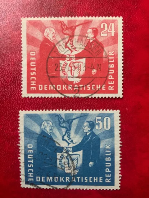 DDR 1951 Deutsch - polnische Freundschaft MiNr. 284 - 285  gestempelt