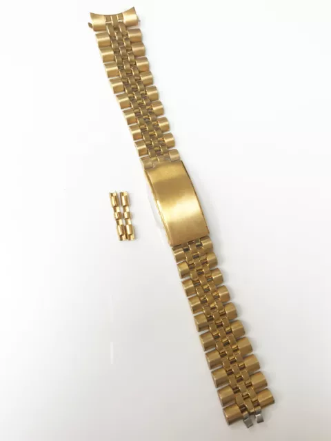 Speidel 1668/17 Brand New 20mm Stainless Steel Gold Deployment Clasp Watch Band