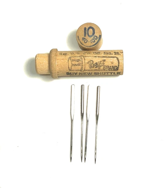 Antique Boye Sewing Machine Needles Wooden Tube No. 10 40-100