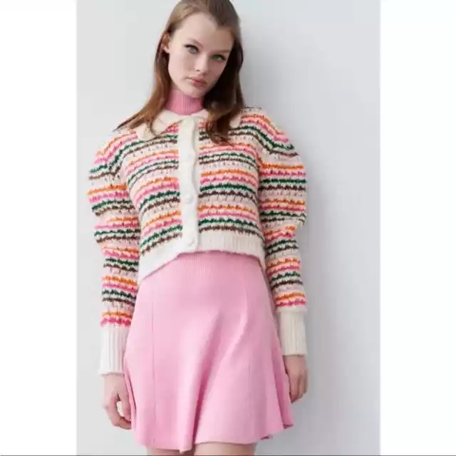 NWT Zara Women's Knit Shorts Knit Shorts Striped Multicolor