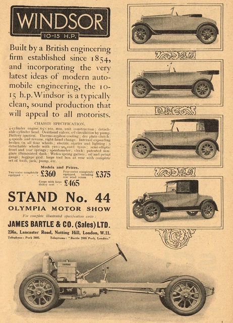 1923 Original Vintage Windsor Automobile Motor Car Art Print Ad