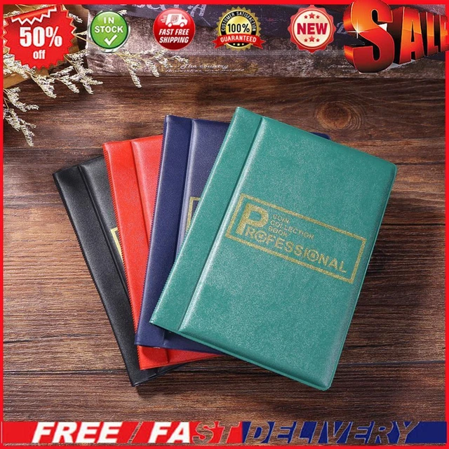 120 Pockets Fixed Page Coin Book Special Design PVC Smooth Household Accessories