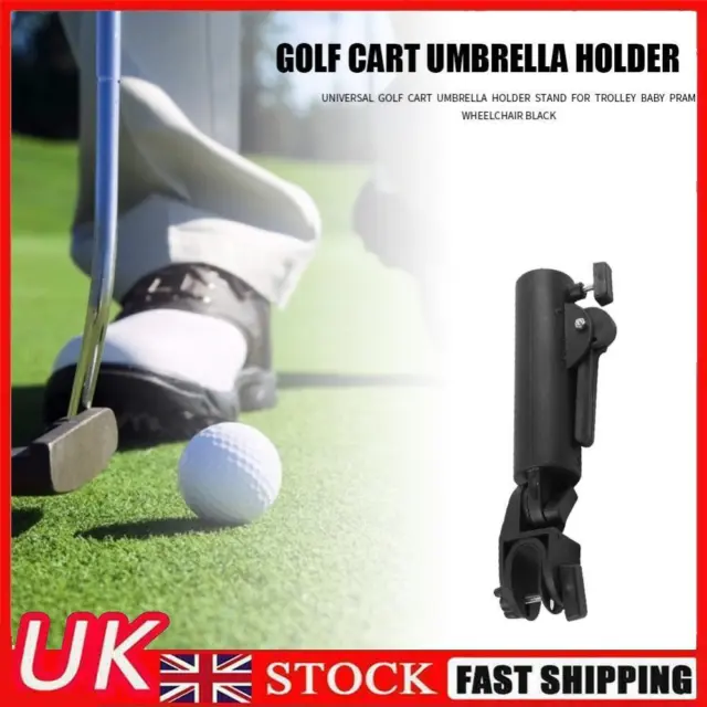 Universal Golf Cart Umbrella Holder Stand for Trolley Baby Pram Wheelchair Black